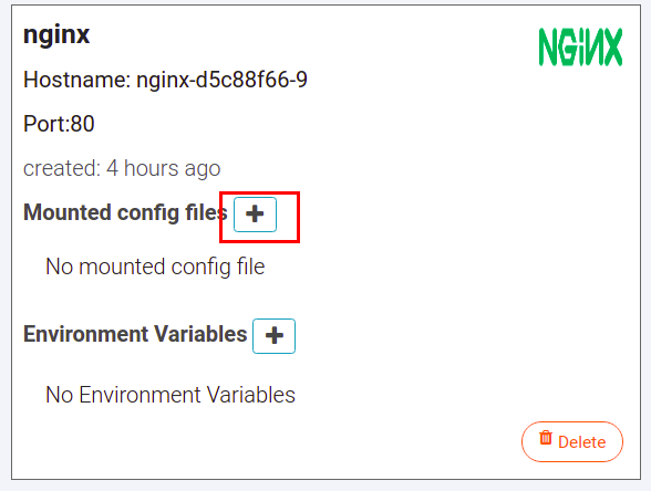 Mount a config file to nginx