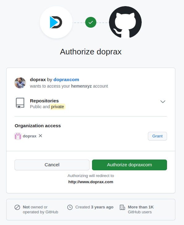 Authorize doprax